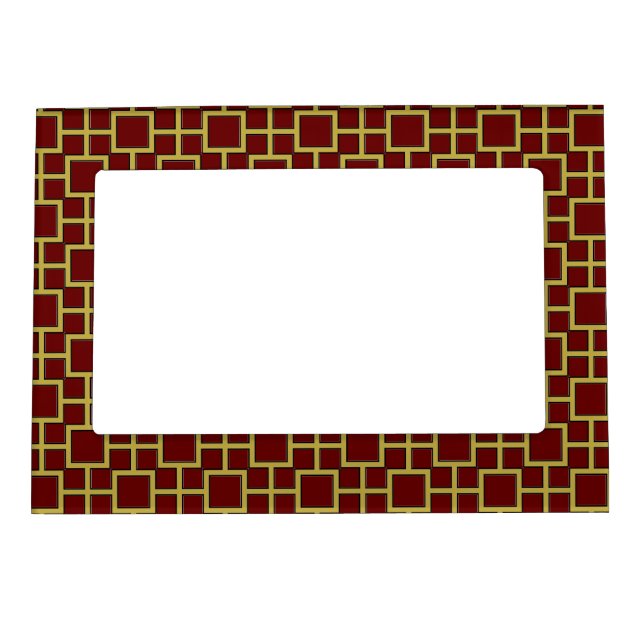 Modern Square Pattern Gold  Magnetic Frame (Front)