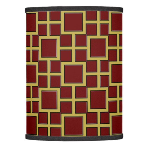 Modern Square Pattern Gold n Red Lamp Shade