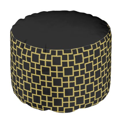 Modern Square Pattern Gold on Black