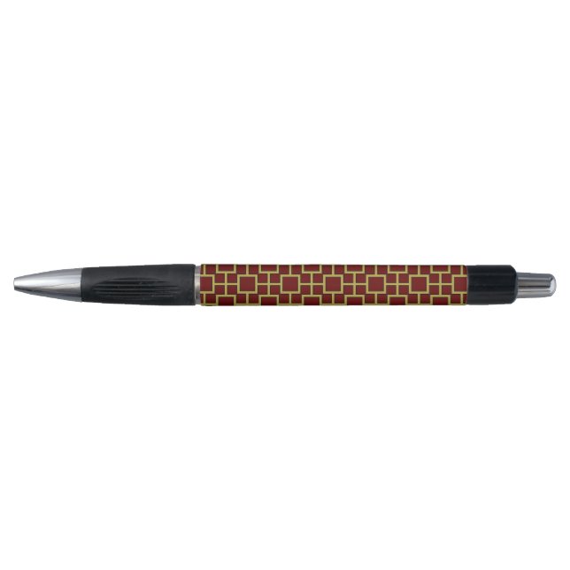 Modern Square Pattern Gold  Pen (Front)