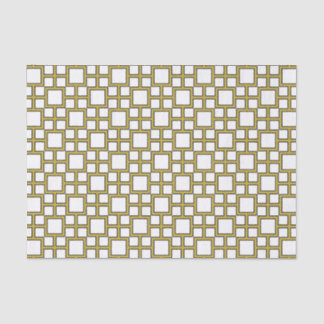 Modern Square Pattern Gold  Tissue Paper