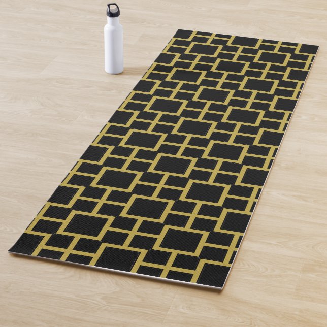 Modern Square Pattern Gold  Yoga Mat (In Situ)