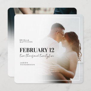 Modern Square Photo Save the Date Card