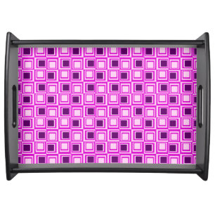 Modern squares, pink, orchid and purple serving tray