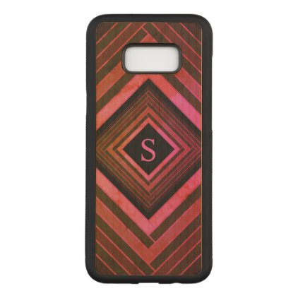 Modern Squares Rustic Pink Geometric Monogram Carved Samsung Galaxy S8+ Case
