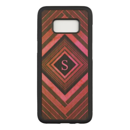 Modern Squares Rustic Pink Geometric Monogram Carved Samsung Galaxy S8 Case