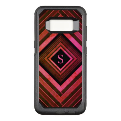 Modern Squares Rustic Pink Geometric Monogram OtterBox Commuter Samsung Galaxy S8 Case