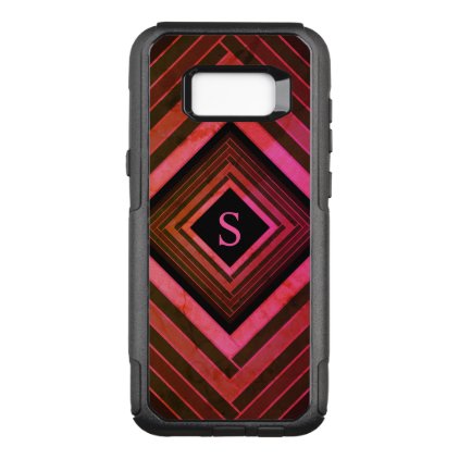 Modern Squares Rustic Pink Geometric Monogram OtterBox Commuter Samsung Galaxy S8+ Case