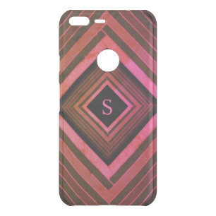 Modern Squares Rustic Pink Geometric Monogram Uncommon Google Pixel XL Case