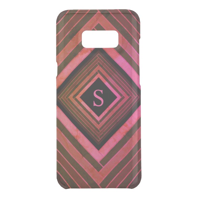 Modern Squares Rustic Pink Geometric Monogram Uncommon Samsung Galaxy Case (Back)