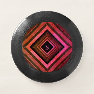 Modern Squares Rustic Pink Geometric Monogram Wham-O Frisbee