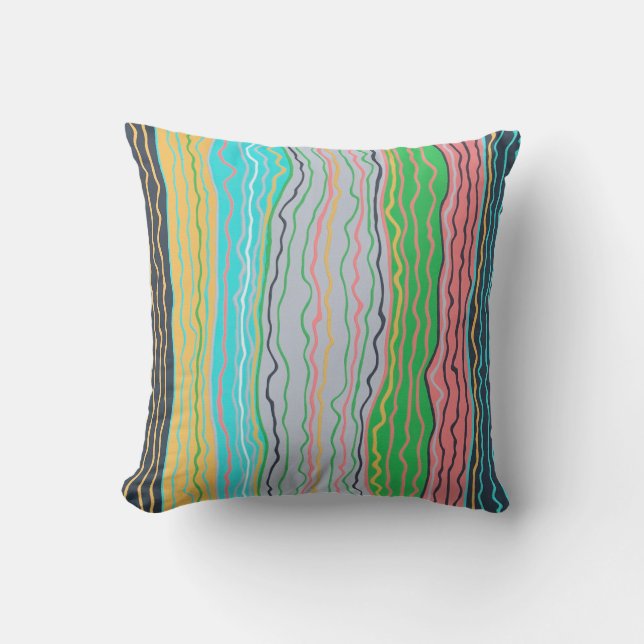 Modern Squiggles 16 x 16 Outdoor Throw Pillow (Front)