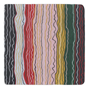 Modern Squiggles 2 Marble Trivet