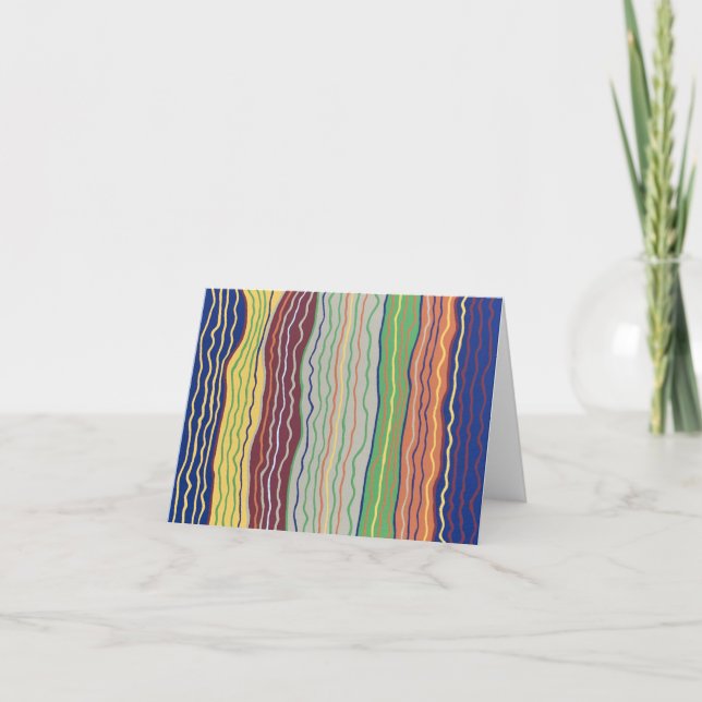 Modern Squiggles 3 Blank Note Card (Front)