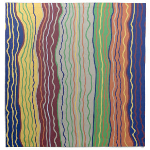 Modern Squiggles 3 Set of 4 Cloth Napkins