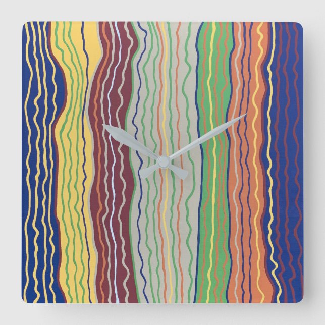 Modern Squiggles 3 Wall Clock (Front)
