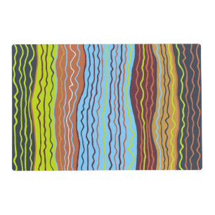 Modern Squiggles 4 Laminated Placemat