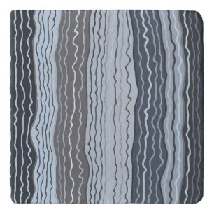 Modern Squiggles 5 Marble Trivet