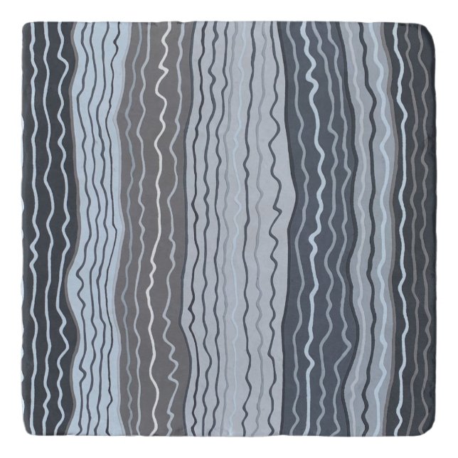Modern Squiggles 5 Marble Trivet (Front)