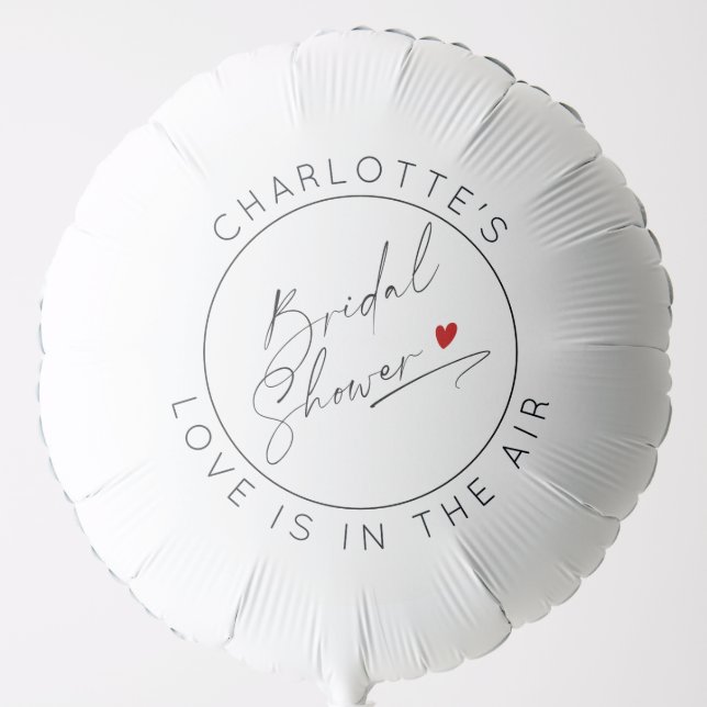 Modern srcipt Valentines Day Bridal shower Balloon (Front)
