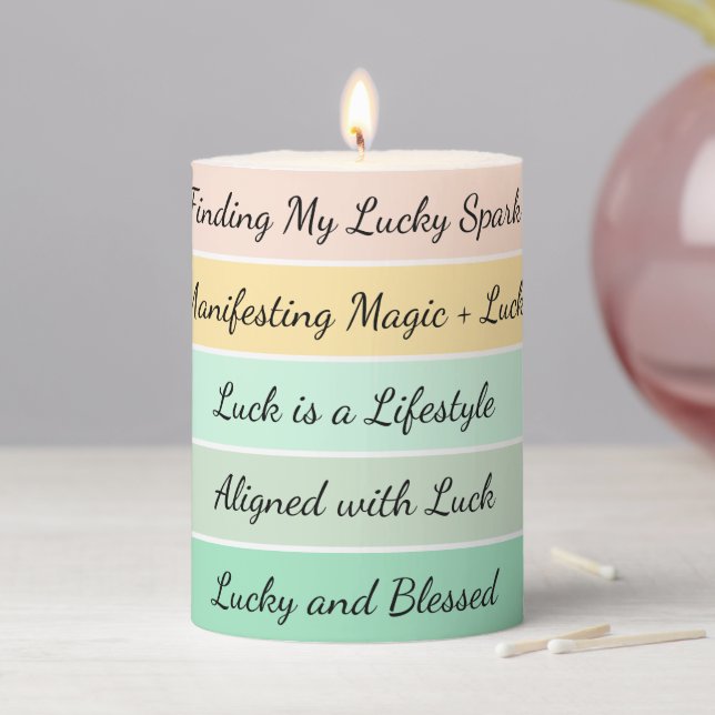 Modern St. Patrick Day Gradient Pillar Candle (In Situ)