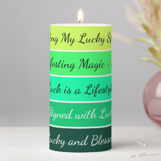 Modern St. Patrick Day Gradient Pillar Candle