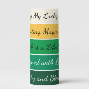 Modern St. Patrick Day Gradient Pillar Candle