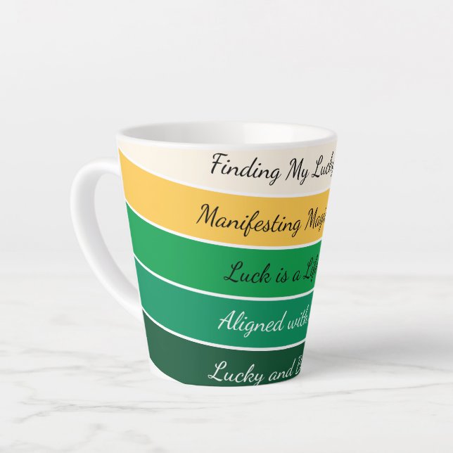 Modern St. Patrick’s Day Gradient Latte Mug (Left Angle)