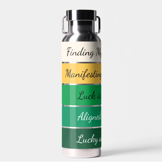 Modern St. Patrick’s Day Gradient Water Bottle (Front)