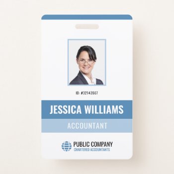 Modern Staff Personal Photo Employee Id Badge by J32Teez at Zazzle