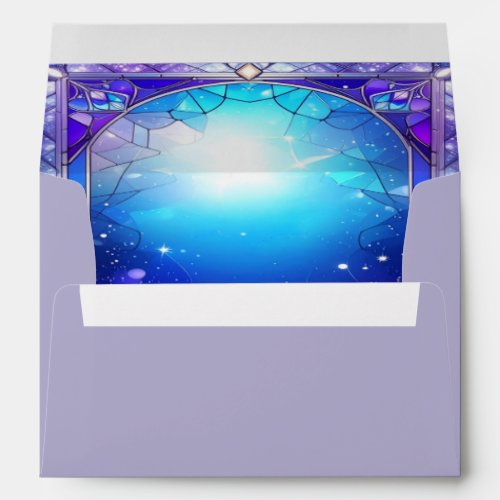 Modern Stained Glass Frame Holiday Envelope