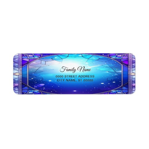 Modern Stained Glass Frame Holiday Return Address Label