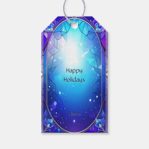 Modern Stained Glass Holiday Gift Tag