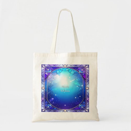 Modern Stained Glass Holiday Tote Bag