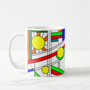 Modern Stained-Glass Look Coffee Mug