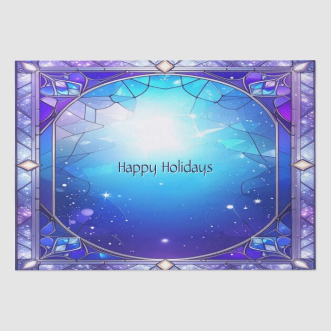 Modern Stained Glass Pattern Holiday Tissue Paper (Front)