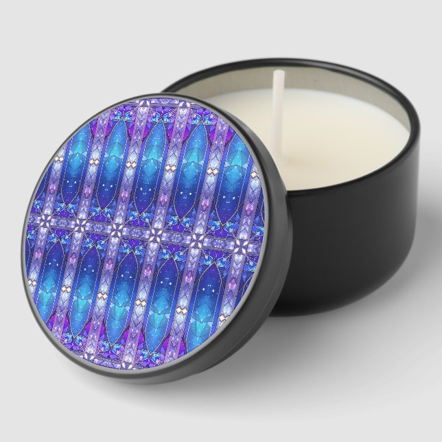 Modern Stained Glass Pattern Mini Candle Favors (Corner)