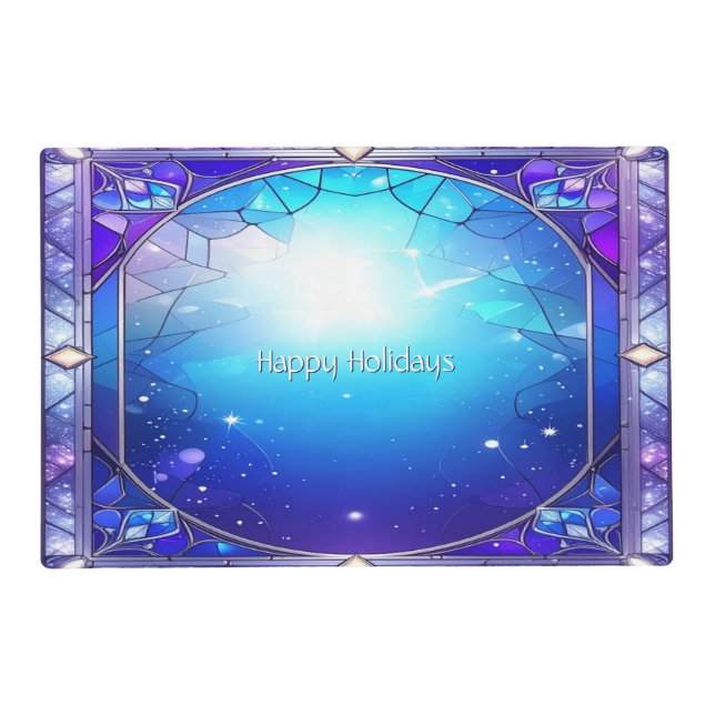 Modern Stained Glass Pattern Paper Placemat (Front)