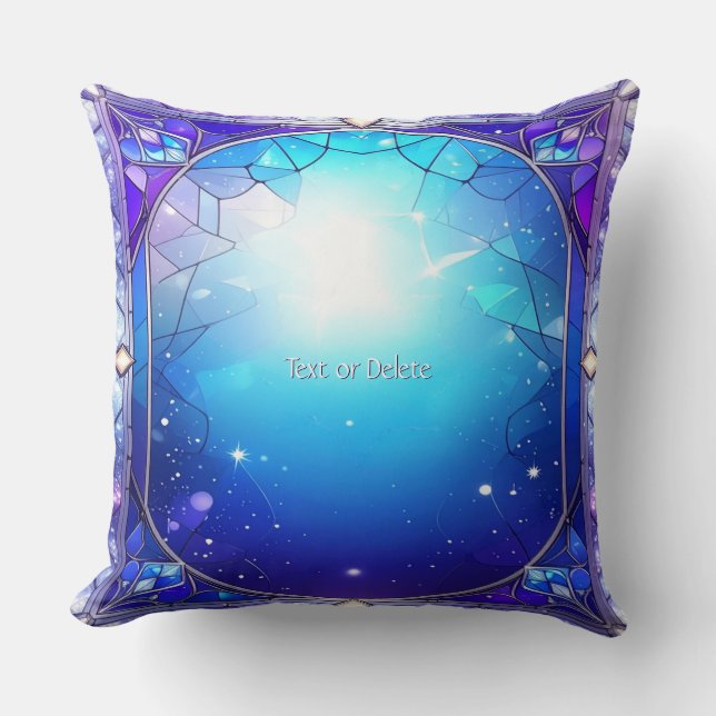 Modern Stained Glass Pattern Throw Pillow (Front)