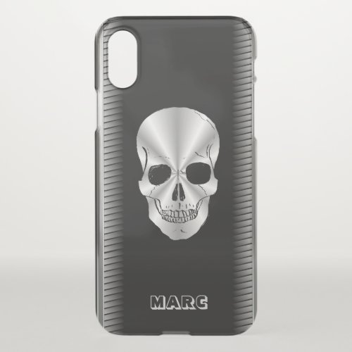 Modern Stainless Steel Look And Black Metal iPhone X Case