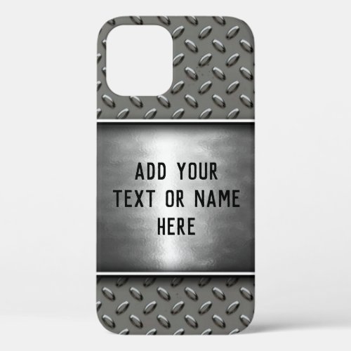 Modern Stamp Industrial Name Boys Mens iPhone 12 Case