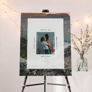Modern Stamp She Said Yes Engagement Photo Foam Board