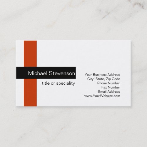 Modern Standard Red Black White Business Card