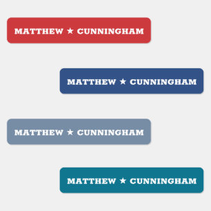 Modern Star Add Your Name Kids' Labels