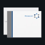 Modern Star Bar Mitzvah Thank You Card<br><div class="desc">This contemporary thank you card design corresponds with the Modern Star Invitation suite.</div>