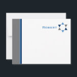 Modern Star Bar Mitzvah Thank You Card<br><div class="desc">This contemporary thank you card design corresponds with the Modern Star Invitation suite.</div>
