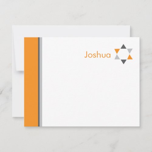 Modern Star Bar Mitzvah Thank You Card