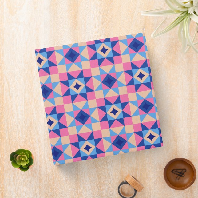 Modern Star Block Quilt 3 Ring Binder (In Situ)