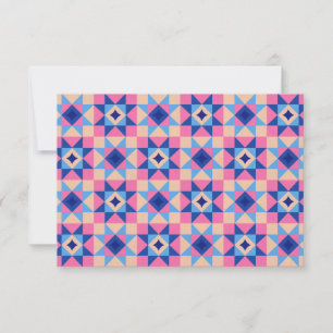 Modern Star Block Quilt Thank You Card
