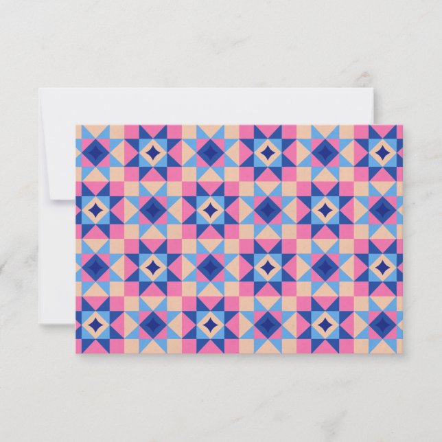 Modern Star Block Quilt Thank You Card (Front)